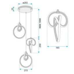 Ceiling Lamp Chandelier Toolight Led G072-3Cpr Gold - thumbnail 9