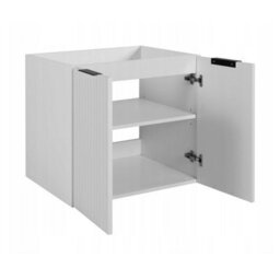 Heze Furniture Flow 2 Door Bathroom Vanity Cabinet With 2 Shelves And Basin 60Cm - White - thumbnail 4