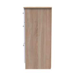 Gloucester 3 Drawer Deep Chest Of Drawers In White & Bardolino Oak (Ready Assembled) - thumbnail 3