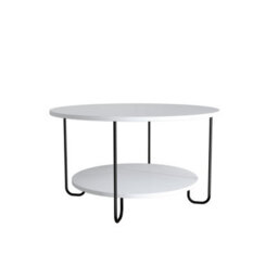 Decortie Corro Modern Coffee Table 80Cm Square Round Multipurpose White Living Room H 45Cm - thumbnail 2