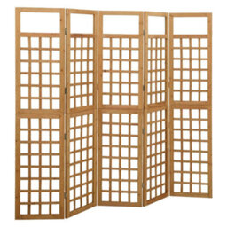 Vidaxl 5-Panel Room Divider/trellis Solid Fir Wood 201.5X180 Cm Room Dividers