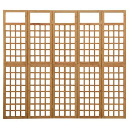 Vidaxl 5-Panel Room Divider/trellis Solid Fir Wood 201.5X180 Cm Room Dividers - thumbnail 2