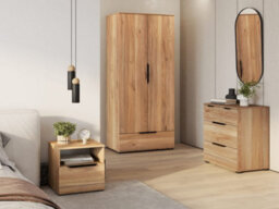 Arte Elegant Tokyo 18 Hinged Door Wardrobe H1950mm W860mm D550mm In Oak Mauvella, Two Doors, One Drawer And Hanging Rail - thumbnail 8