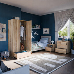 Arte Elegant Tokyo 18 Hinged Door Wardrobe H1950mm W860mm D550mm In Oak Mauvella, Two Doors, One Drawer And Hanging Rail - thumbnail 2
