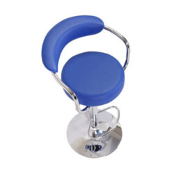 Lamboro Zenith Blue Bar Stool - Adjustable Faux Leather Seat With Chrome Finish - thumbnail 6