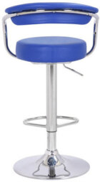 Lamboro Zenith Blue Bar Stool - Adjustable Faux Leather Seat With Chrome Finish - thumbnail 4