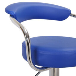 Lamboro Zenith Blue Bar Stool - Adjustable Faux Leather Seat With Chrome Finish - thumbnail 9