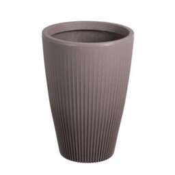Strata Pacific Cappuccino Scallop Plastic Resin Plant Pot (Dia) 33Cm, (H)48Cm