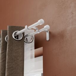 GoodHome Anafi Matt White Extendable Ball Single Curtain Pole Set, (L)2000mm-3300mm (Dia)28mm - thumbnail 5