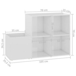 Walplus Hall Shoe Cabinet High Gloss White 105X35.5X70 Cm Engineered Wood - thumbnail 8