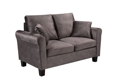 Comfy Living Brushed Velvet 2 Seater Sofa In Mottled Mink