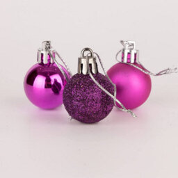Shatchi 30mm/12Pcs Christmas Baubles Shatterproof Purple,tree Decorations - thumbnail 3
