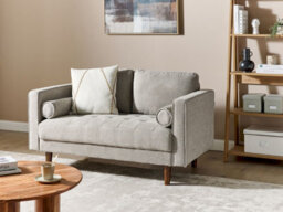 Beliani Sofa 2 Seater Nurmo Fabric Taupe - thumbnail 2