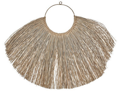 Wyld And Coco Water Hyacinth Round Wall Decor Boho Art, Natural Handwoven Wall Sculpture 1000mm X 700mm - image 1