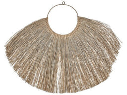 Wyld And Coco Water Hyacinth Round Wall Decor Boho Art, Natural Handwoven Wall Sculpture 1000mm X 700mm - thumbnail 1