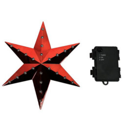 Samuel Alexander 20Cm Battery Operated Light Up Hanging Christmas Shooting Star Bauble  In Ruby With Leds - thumbnail 8