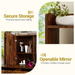 Costway Vanity Desk Wide Makeup Dressing Table With Power Outlets-Brown - thumbnail 7