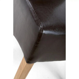 Home Luxe Interiors Krista Dark Brown Set Of 2 Leather Roll Back Dining Chair - thumbnail 6
