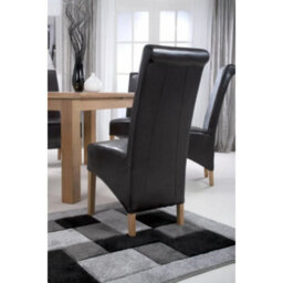 Home Luxe Interiors Krista Dark Brown Set Of 2 Leather Roll Back Dining Chair - thumbnail 7