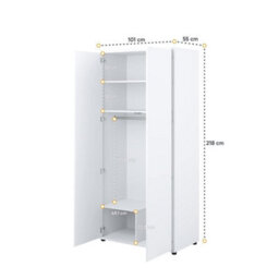 Arte Bed Concept White Matt Wardrobe 101Cm - thumbnail 3