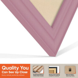 "AK Frames 25X17"" Pink Classic Vinyl Record Frame With Ivory Mount For 12 Inch Lp Cover & Disc - Overlapped Design" - thumbnail 3