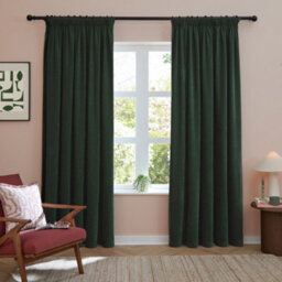 furn. Furn Soft Chenille Blackout Pencil Pleat Curtain Pair, Bottle, (W) 168 X (D) 137Cm - thumbnail 2