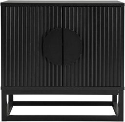 MMT Funiture Designs mmt Fluted 2-Door Storage Cabinet, Adjustable Shelf, Steel Legs, 60Cm L X40 Cm H