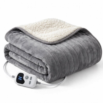 House Of Home Heated Electric Throw Sherpa Blanket 160 X 130Cm Digital 10 Heat Settings, Safety Shut Off, Timer, Machine Washable - image 1