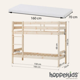 Hoppekids Shorty Bunkbed + Safety Rail Natural - thumbnail 5