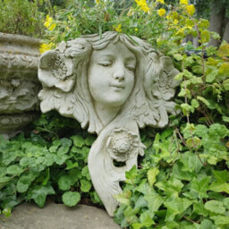 Burgess Art Nouveau Wall Planter A Stone Statue Outdoor Garden Ornament Deco Flower Pot - thumbnail 1