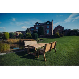 Churnet Valley Garden Furniture Ltd Valley 6 Seat Set 2X3B Table - Timber - L220 X W180 X H95 Cm - Minimal Assembly Required - Set Of Waterproof Cushions Included - thumbnail 3