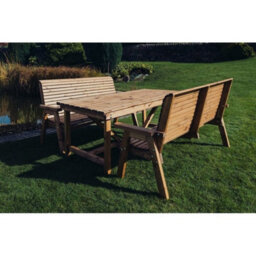 Churnet Valley Garden Furniture Ltd Valley 6 Seat Set 2X3B Table - Timber - L220 X W180 X H95 Cm - Minimal Assembly Required - Set Of Waterproof Cushions Included - thumbnail 1