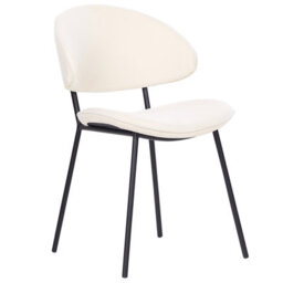 Beliani Set Of 2 Dining Chairs Kiana Fabric Light Beige - thumbnail 4