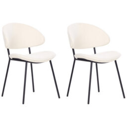 Beliani Set Of 2 Dining Chairs Kiana Fabric Light Beige - thumbnail 1