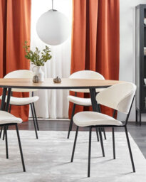 Beliani Set Of 2 Dining Chairs Kiana Fabric Light Beige - thumbnail 2