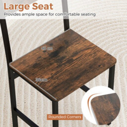 Costway Set Of 2 Dining Chairs Armless Industrial Kitchen Side Chairs W/ Metal Legs - thumbnail 7