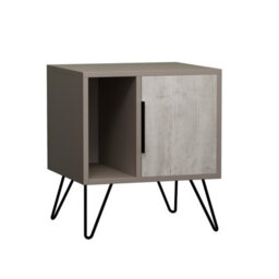 Decortie Glynn Modern Bedside Table Nightstand Metal Hairpin Legs 50Cm Storage White Bedroom - thumbnail 2