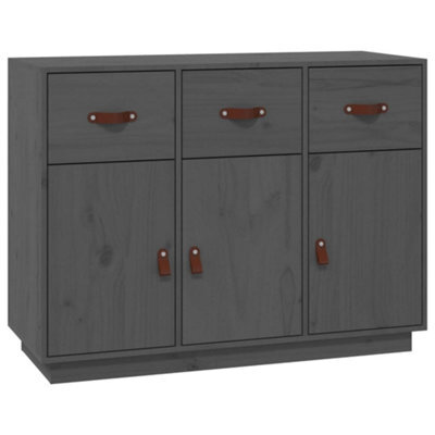 Berkfield Classic Sideboard Grey 100X40X75 Cm Solid Wood Pine - image 1