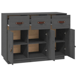Berkfield Classic Sideboard Grey 100X40X75 Cm Solid Wood Pine - thumbnail 5