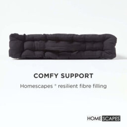 Homescapes Cotton Black Floor Cushion, 50 X 50 Cm - thumbnail 4