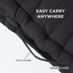 Homescapes Cotton Black Floor Cushion, 50 X 50 Cm - thumbnail 5