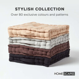 Homescapes Cotton Black Floor Cushion, 50 X 50 Cm - thumbnail 6