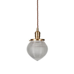 The Hollen Acorn Lacquered Antique Brass Prismatic Glass Style Pendant Light - Se Home - thumbnail 1