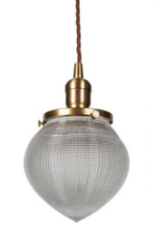 The Hollen Acorn Lacquered Antique Brass Prismatic Glass Style Pendant Light - Se Home - thumbnail 5