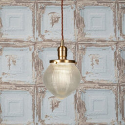 The Hollen Acorn Lacquered Antique Brass Prismatic Glass Style Pendant Light - Se Home - thumbnail 4