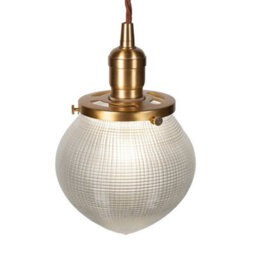 The Hollen Acorn Lacquered Antique Brass Prismatic Glass Style Pendant Light - Se Home - thumbnail 3