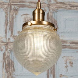 The Hollen Acorn Lacquered Antique Brass Prismatic Glass Style Pendant Light - Se Home - thumbnail 6