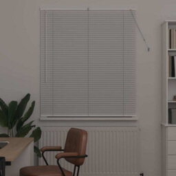 Berkfield Window Blind With Curtains Manual White Aluminium - thumbnail 3