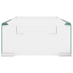 Berkfield Tv Stand/monitor Riser Glass Clear 40X25X11 Cm - thumbnail 4