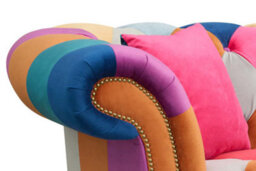 Multicoloured Patchwork Velvet  3 + 1 Seater Chesterfield Sofa And Armchair Set For Living Room Portofino - thumbnail 7